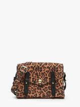 Cross Body Tas Mini Leopard Leder Paul marius Bruin leopard MINILEO