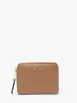 Portefeuille K Signature Leder Karl lagerfeld Bruin k signature A1W32105