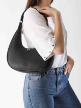 Schoudertassen Caviar Leder Milano Zwart caviar CA24121-vue-porte