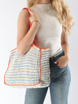 Schoudertassen Over The Rainbow Katoen Le voyage en panier Blauw over the rainbow PM870-vue-porte