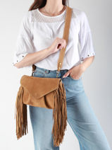 Cross Body Tas Suzon M Folk Leder Paul marius Bruin folk SUZOMFOL-vue-porte