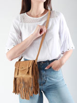 Cross Body Tas Mini Indispensable Folk Leder Paul marius Bruin folk MINIFOL-vue-porte