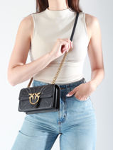 Cross Body Tas Love Bag Icon Leder Pinko Zwart love bag icon A2C3-vue-porte