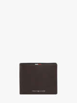 Portefeuille Leder Tommy hilfiger Bruin corporate AM13741
