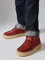 Enkelhoge Derby Veterschoenen Torhill Uit Leder Clarks Rood men 26183423-vue-porte