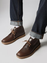 Enkellaarzen Desert Uit Leder Clarks Bruin men 26183363-vue-porte