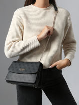 Cross Body Tas Calista Guess Zwart calista SG733421-vue-porte