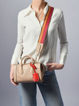 Mini Bowlingtas Bcbg Leder Lancel Beige bcbg A13689-vue-porte