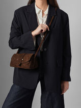 Cross Body Tas S Agnes Rundsleer Met Sude Finish Etrier Bruin agnes EAGV205S-vue-porte