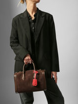 Bowlingtas M Bcbg Sude Leder Lancel Bruin bcbg A13693-vue-porte