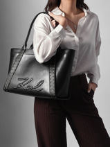 Schoudertas K/ville Studs Leder Karl lagerfeld Zwart k ville B1W30261-vue-porte