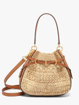 Cross Body Tas Le Mini Romy Leder En Raffia Gerard darel Beige raphia E454