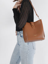 Bucket Bag Foulonne Double Lancaster Bruin foulonne double 44-vue-porte