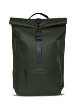 Rolltop Rucksack - Rugzak 1 Compartiment Met 14" Laptopvak Rains Groen city 13320