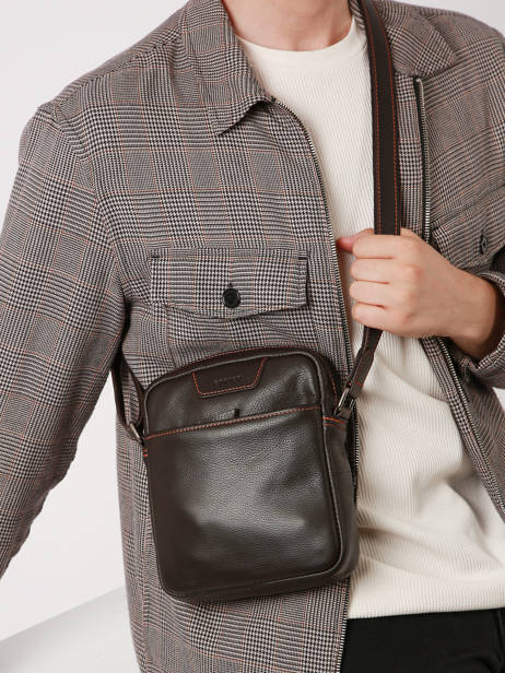 Cross Body Tas M Foulonné Leder Etrier Bruin foulonne EFOU729M ander zicht 1