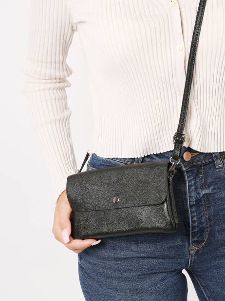 Cross Body Tas Nine Leder Milano Zwart nine NI23067 ander zicht 1