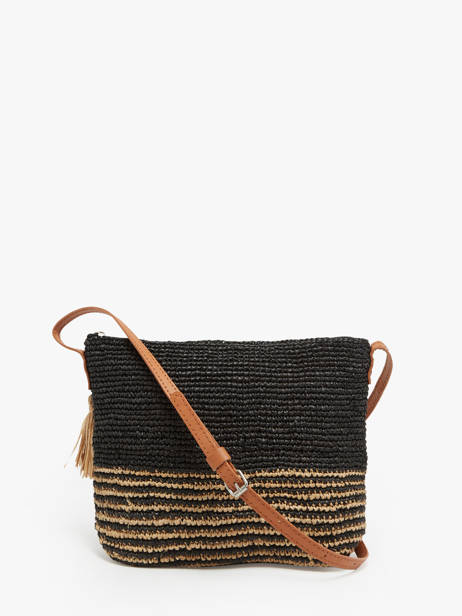 Cross Body Tas L'atelier Du Crochet Raphia Le voyage en panier Zwart l'atelier du crochet AM753 ander zicht 4