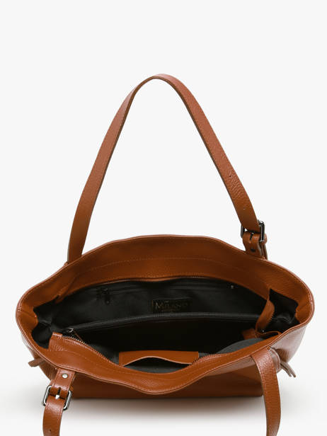 Schoudertassen Caviar Leder Milano Bruin caviar CA24065 ander zicht 3
