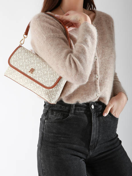 Schoudertassen Th Monoplay Leder Tommy hilfiger Bruin th monoplay AW17341 ander zicht 1