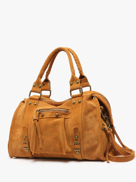 Schoudertassen Velvet Leder Milano Bruin velvet VE24094 ander zicht 2