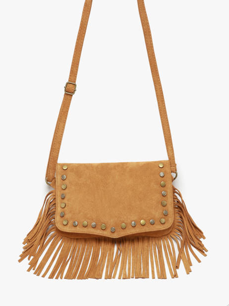 Cross Body Tas Velvet Leder Milano Bruin velvet VE241115 ander zicht 2