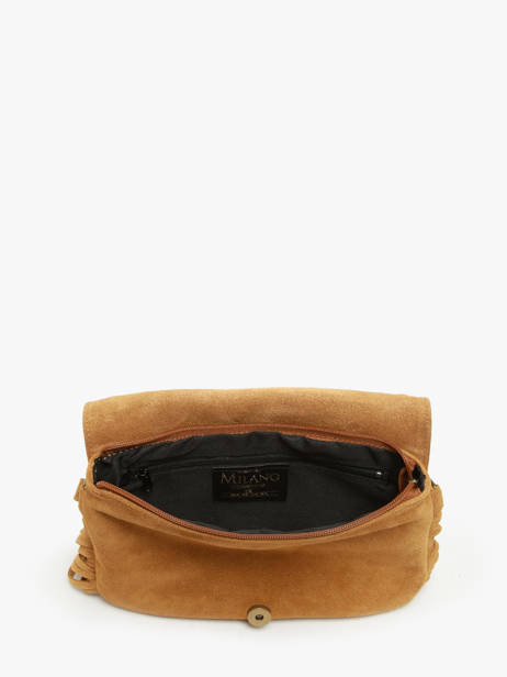 Cross Body Tas Velvet Leder Milano Bruin velvet VE241115 ander zicht 3
