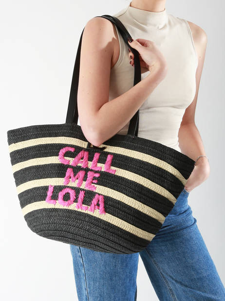 Schoudertassen Panier Stro Lola casademunt Zwart panier 92 ander zicht 1