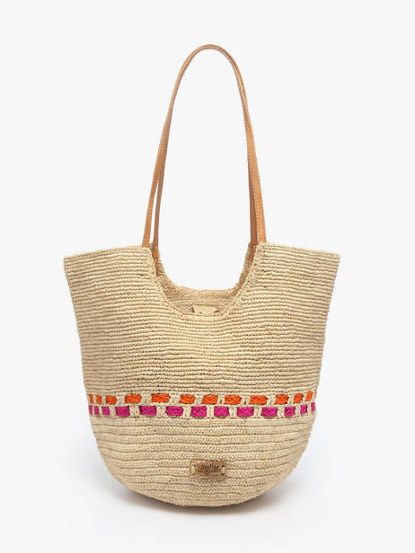 Schoudertassen L'atelier Du Crochet Raphia Le voyage en panier Beige l'atelier du crochet AM804