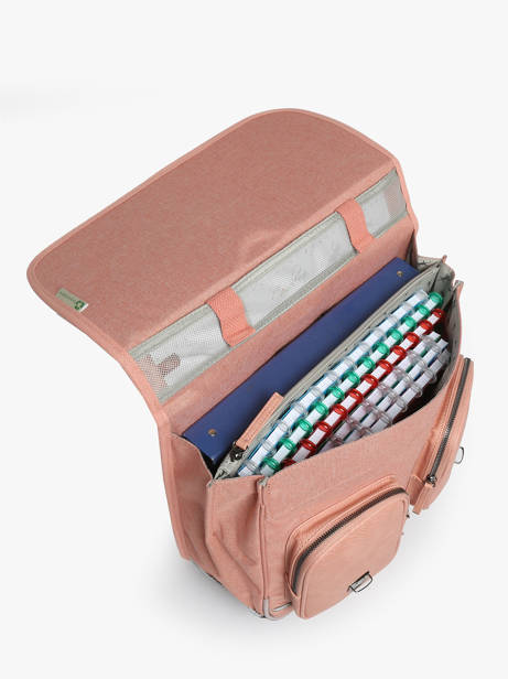 Boekentas Op Wieltjes 2 Compartimenten Cameleon Roze vintage color CR38 ander zicht 3