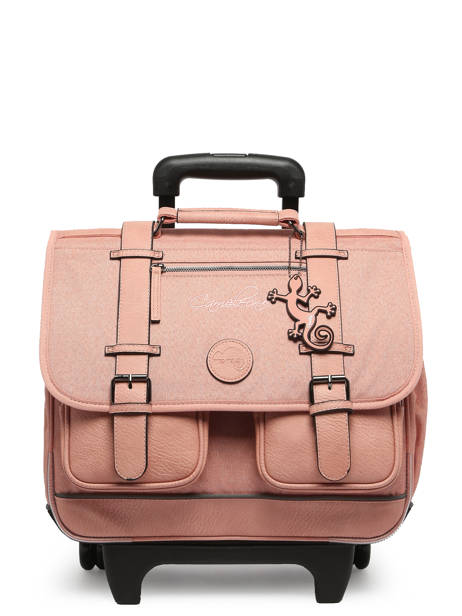 Boekentas Op Wieltjes 2 Compartimenten Cameleon Roze vintage color CR38 ander zicht 7