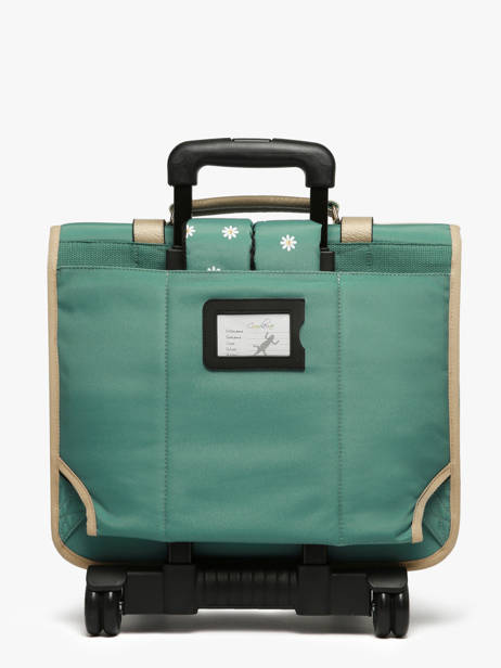 Boekentas Op Wieltjes 3 Compartimenten Cameleon Groen vintage fantasy CR41 ander zicht 5