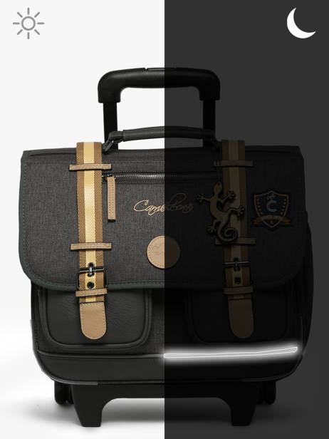 Boekentas Op Wieltjes 2 Compartimenten Cameleon Grijs vintage urban CR38 ander zicht 8
