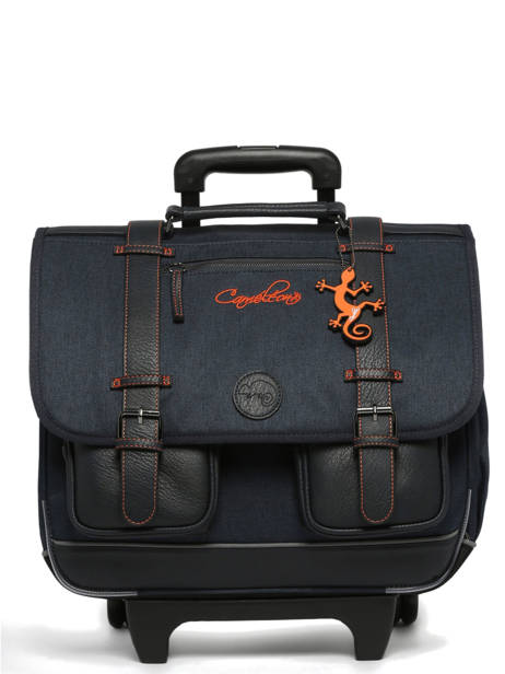 Boekentas Op Wieltjes 3 Compartimenten Cameleon Oranje vintage urban CR41 ander zicht 7