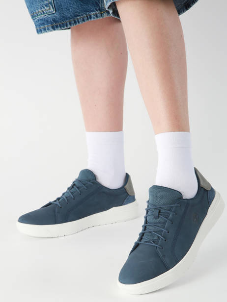 Sneakers Bay Low Lace Uit Leder Timberland Blauw men 292C2881 ander zicht 1