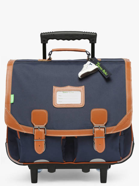 Boekentas Op Wieltjes 2 Compartimenten Tann's Blauw les fantaisies g - 22-43111 ander zicht 1