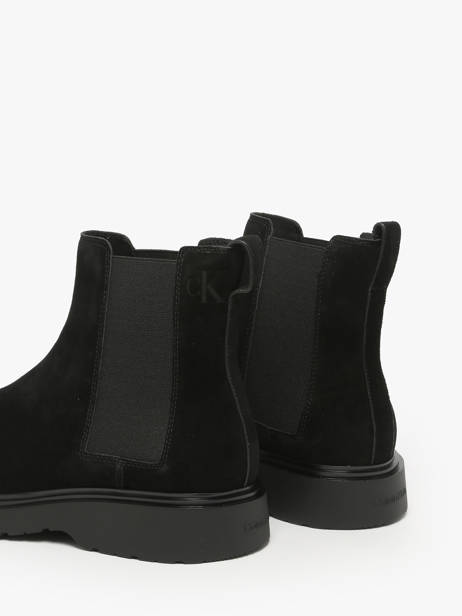 Sneakers Uit Leder Calvin klein jeans Zwart men YM01372 ander zicht 3