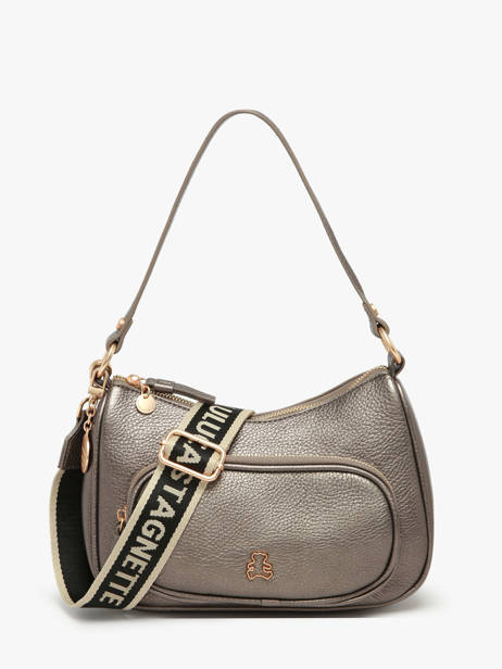 Schoudertas Pocket Lulu castagnette Zilver pocket ZAHYNA