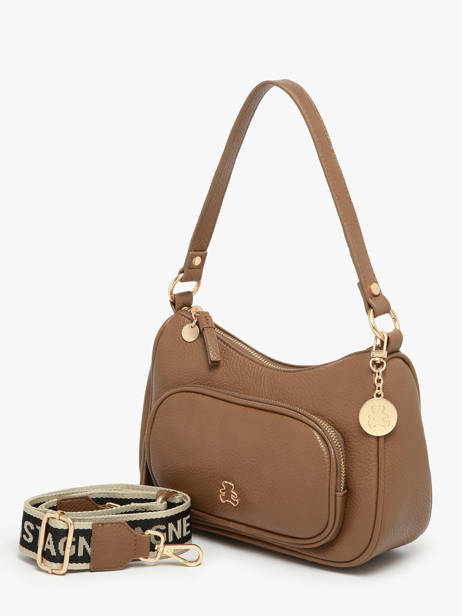 Schoudertas Pocket Lulu castagnette Beige pocket ZAHYNA ander zicht 2