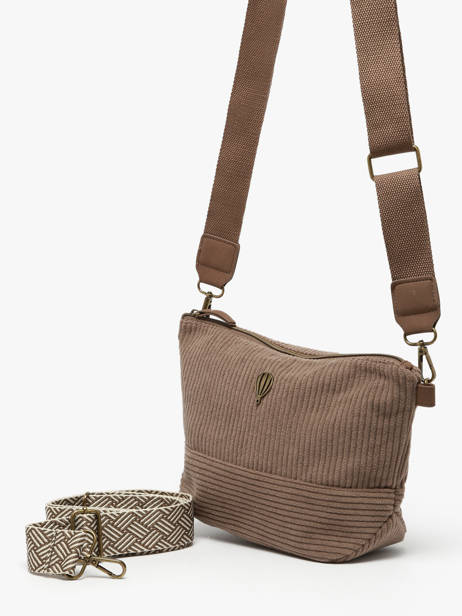 Cross Body Tas Velours Le voyage en panier Bruin velours AHP239 ander zicht 2