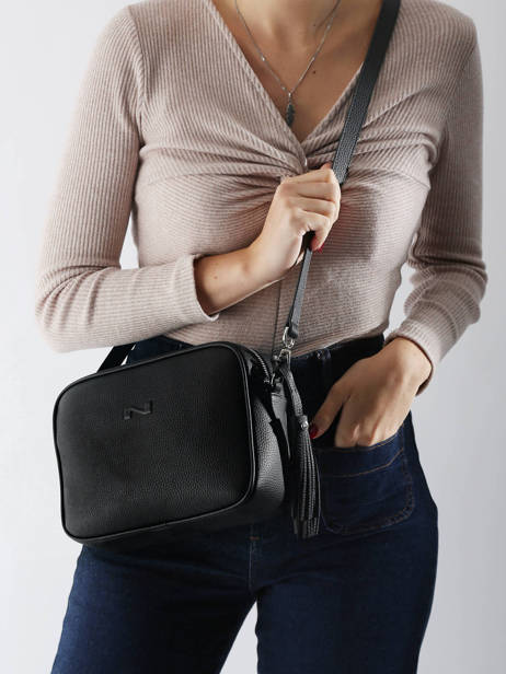 Cross Body Tas Camera Bag Leder Nathan baume Zwart nathan 2 ander zicht 1