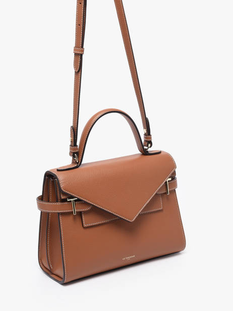 Cross Body Tas M Emilie Grainé Leder Le tanneur Bruin emily TEMI1014 ander zicht 2