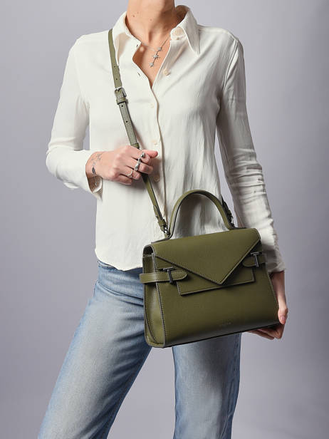 Cross Body Tas M Emilie Grainé Leder Le tanneur Groen emily TEMI1014 ander zicht 1