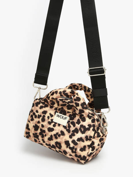 Cross Body Tas Feline Gerecycleerd Polyester Wouf Bruin feline BB250020 ander zicht 2
