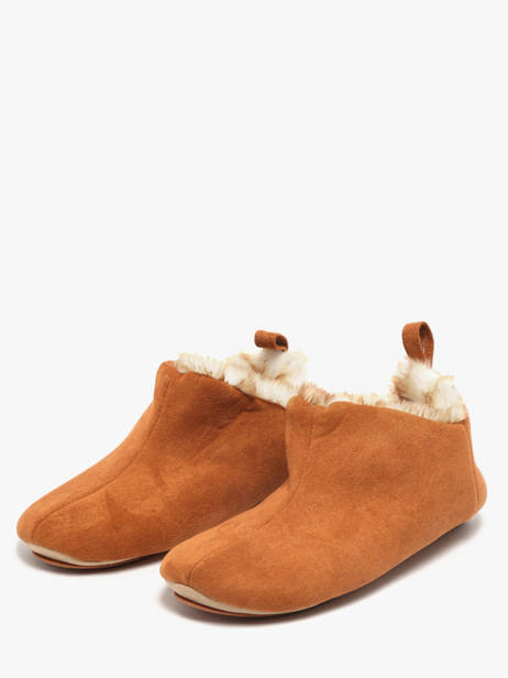 Pantoffels Uit Leder Isotoner Bruin women 97422 ander zicht 1