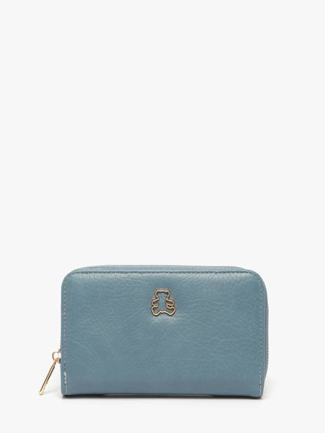 Portefeuille Carolina Lulu castagnette Blauw zip CAROL035