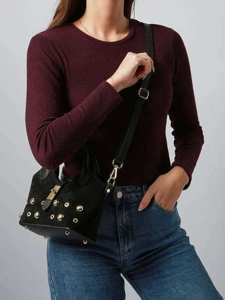 Handtas Velvet Studs Milano Zwart velvet studs VS25091 ander zicht 1