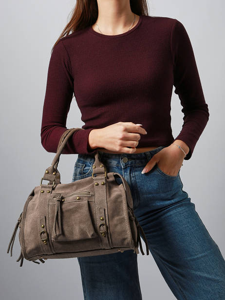 Schoudertas Velvet Leder Milano Bruin velvet VE24094 ander zicht 1