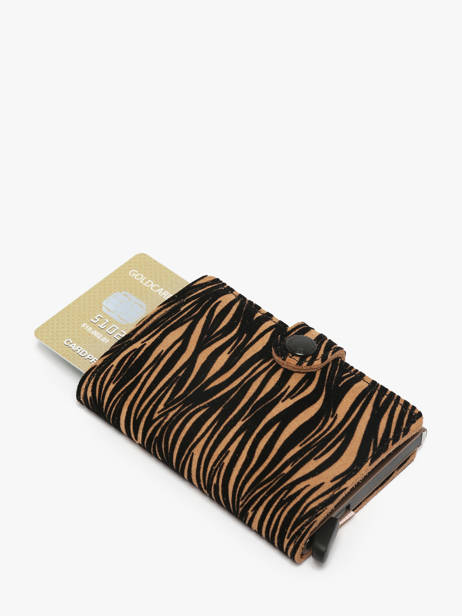 Mini Kaarthouder Zebra Leder Secrid Beige animal MZE ander zicht 2