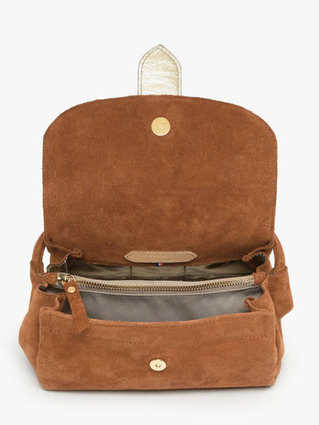 Cross Body Tas M Agnes Rundsleer Met Suède Finish Etrier Bruin agnes EAGV205M ander zicht 6