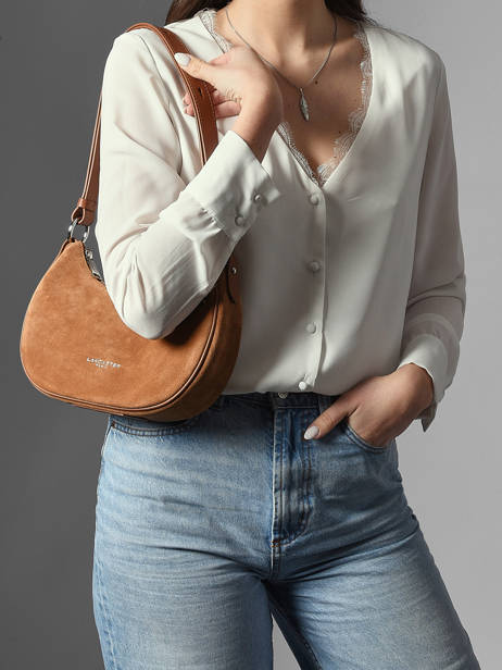 Cross Body Tas Suede Leder Lancaster Beige suede 81 ander zicht 1